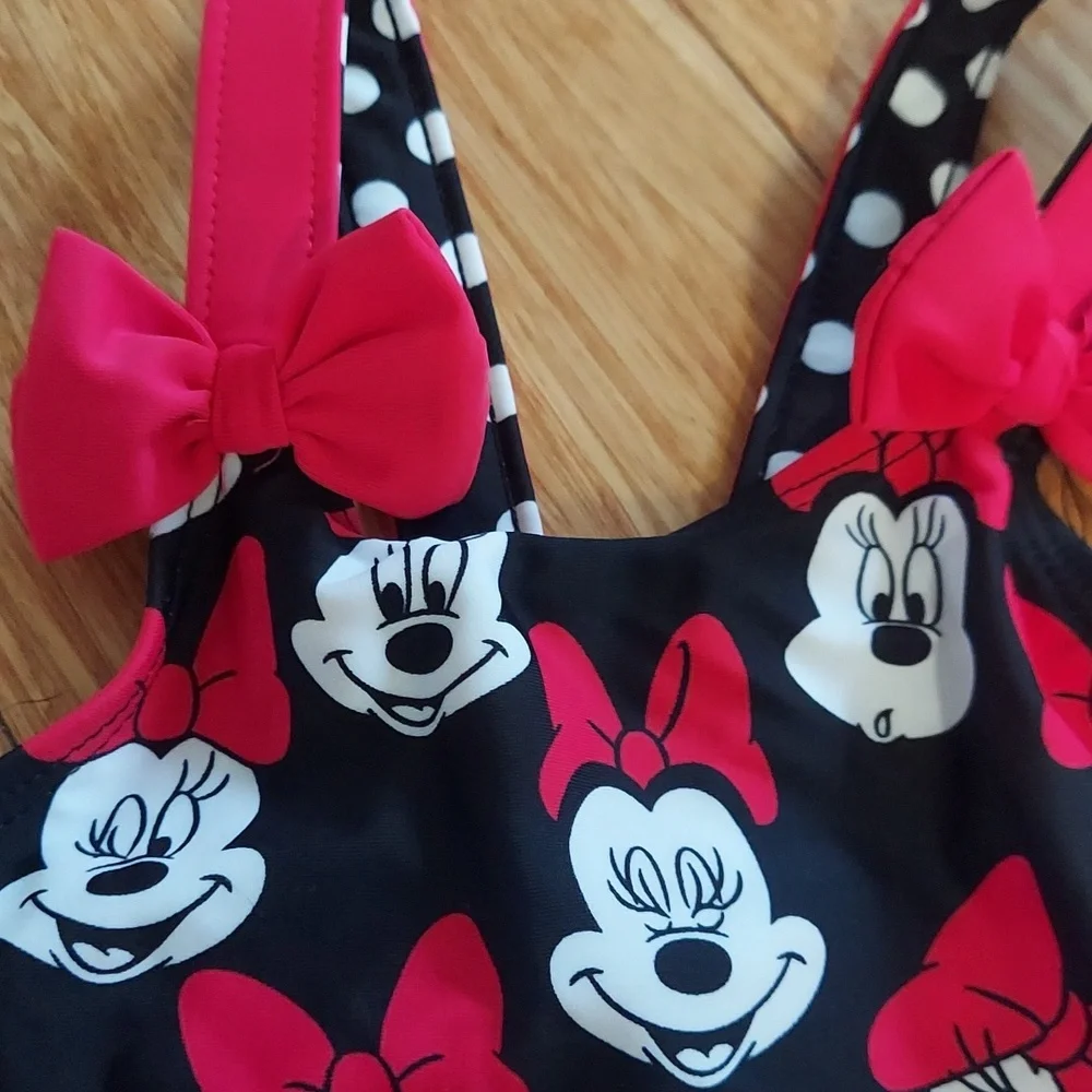 ⭐️ 5/$30 2T Minnie Mouse swimsuit With Bows and Ruffles